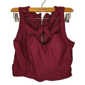 Charlotte Russe Burgundy Cut Front Crop Top